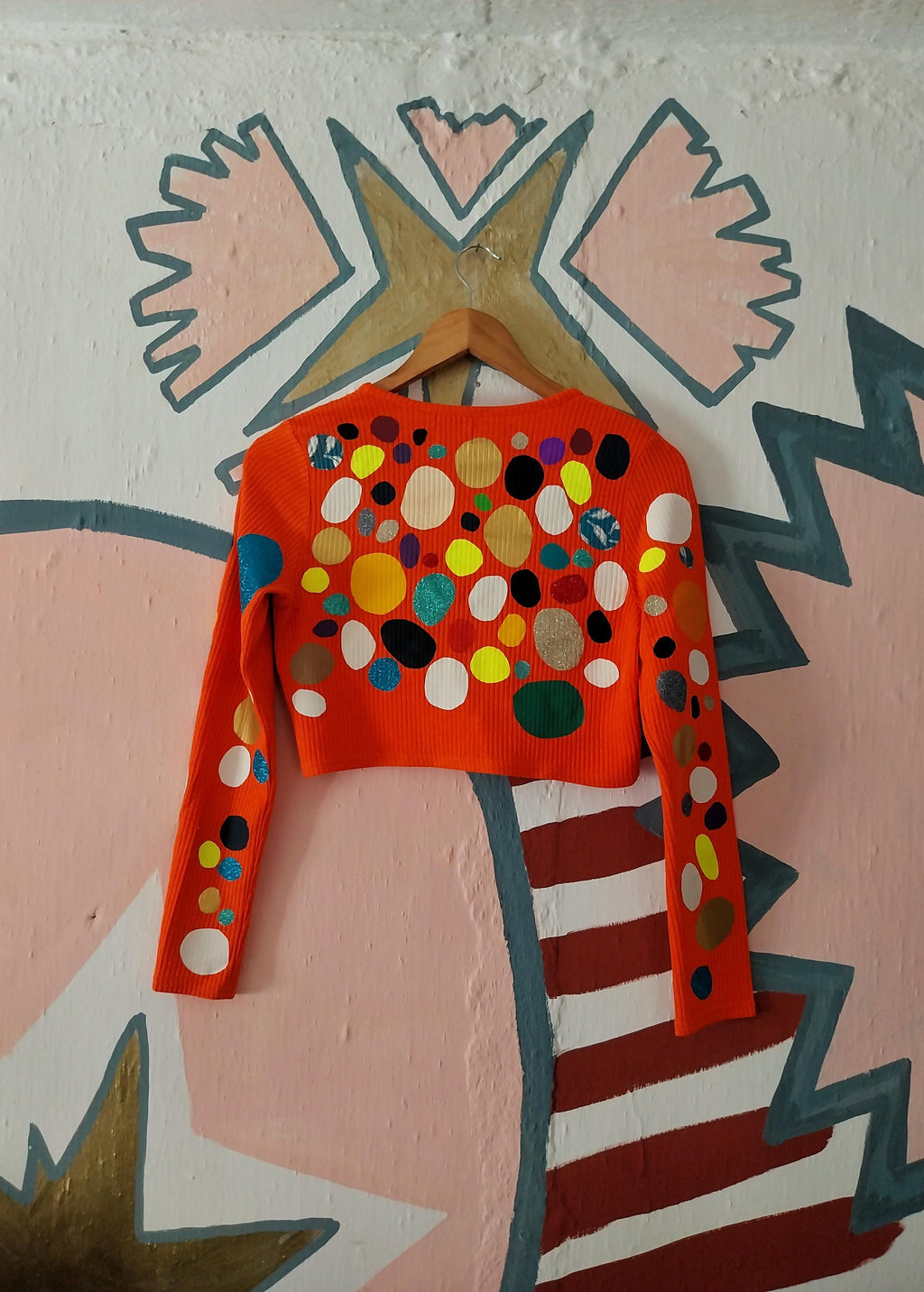 Orange Dotted Cardigan