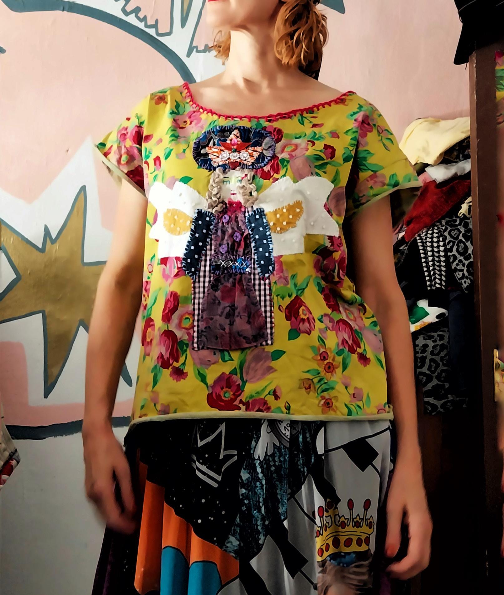 Angel Mary Upcycled Shirt